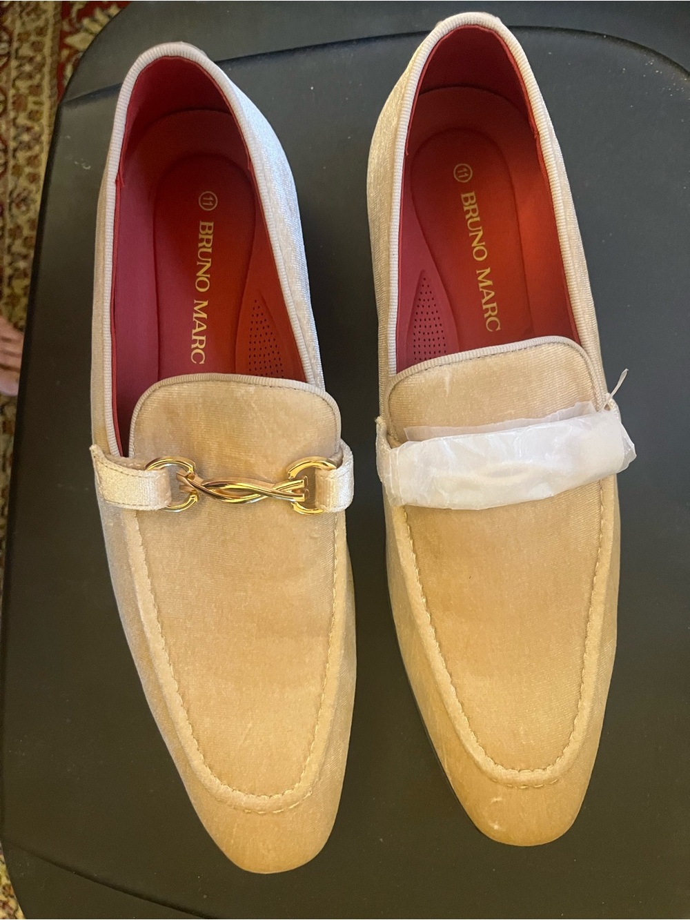 Bruno Marc Men's Beige Suede Bit Loafers